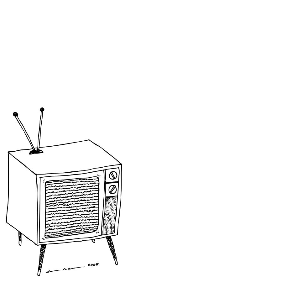 Vintage Drawing - Classic Television Set by Karl Addison
