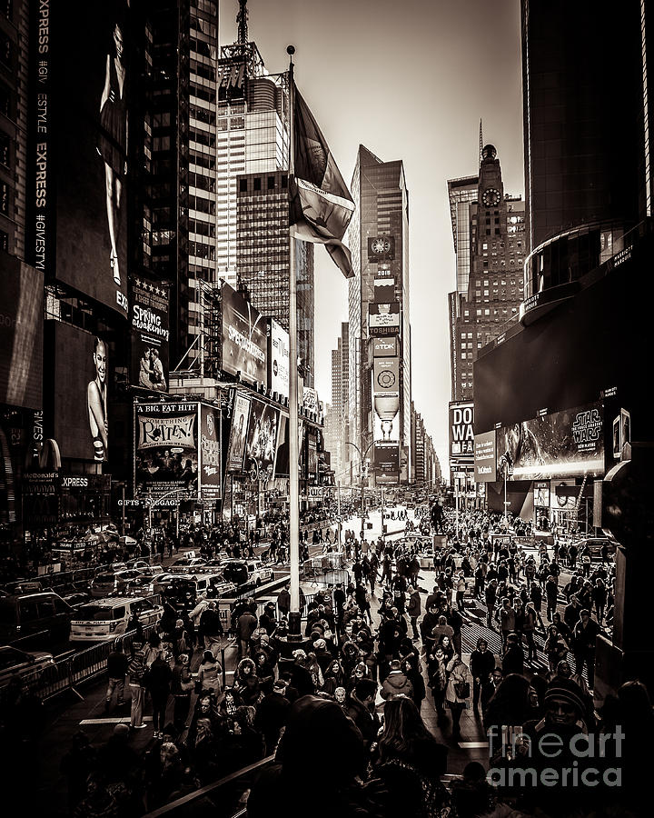 Classic Time Square Photograph by Perry Webster