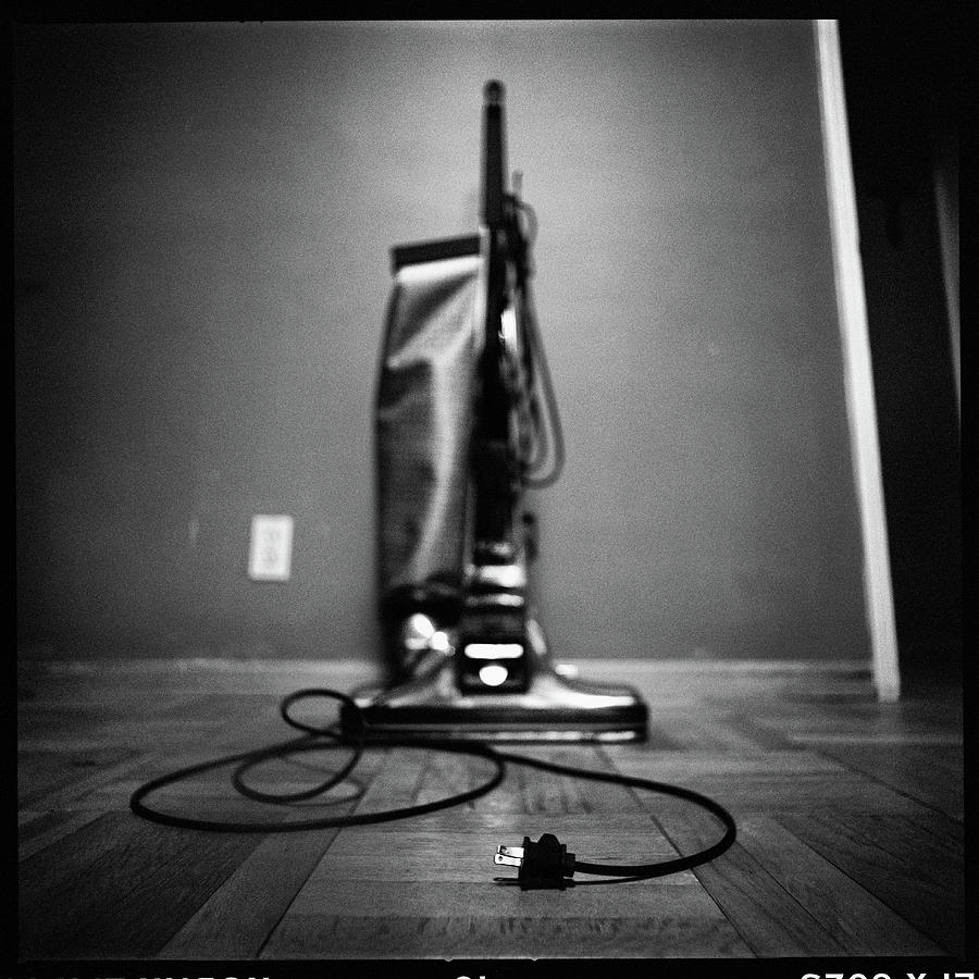 Classic Vacuum And Cord In Bw Photograph