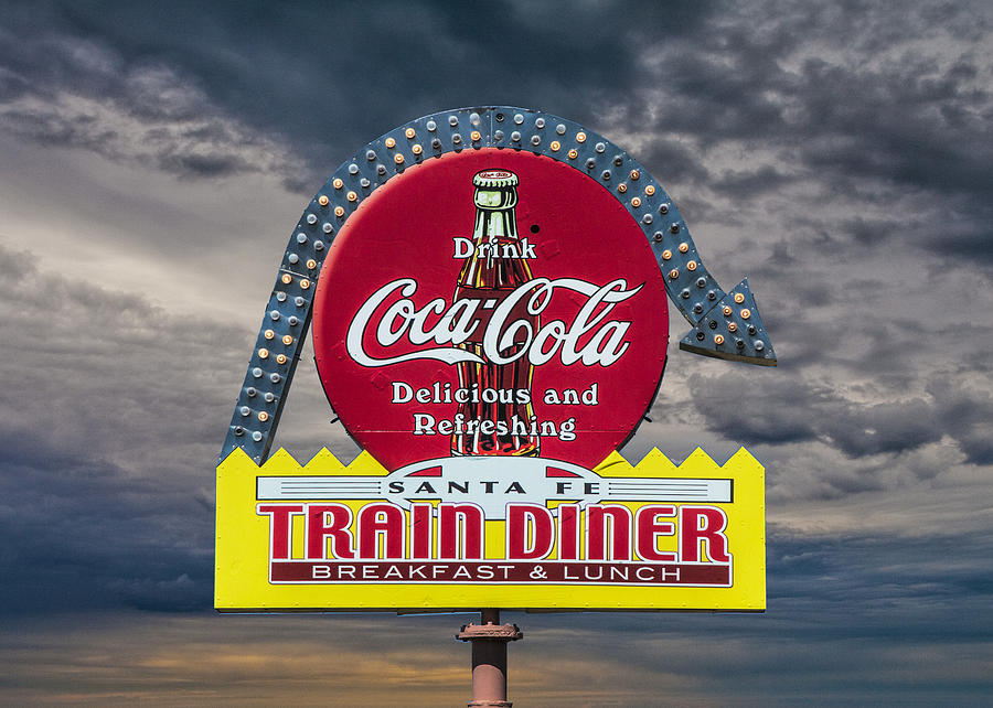 Classic Vintage Sign for a Train Diner and Coca-Cola Photograph by Randall Nyhof