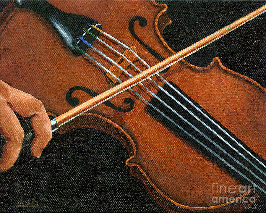 Music Painting - Classic Violin by Linda Apple