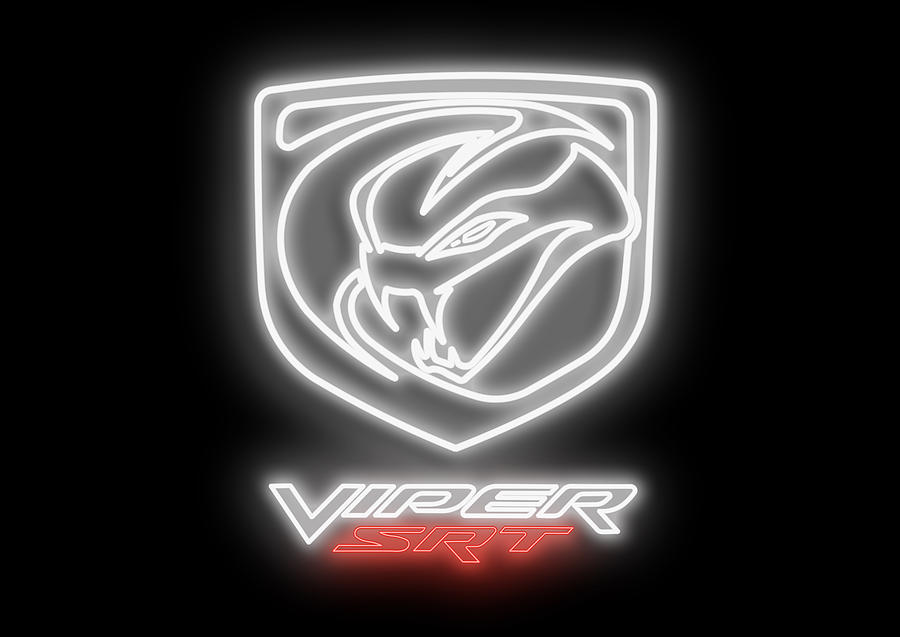 Classic Viper SRT Neon Sign Digital Art by Ricky Barnard