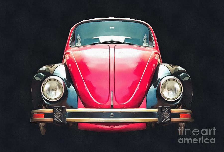 Classic VW Beetle Pop Art Painting Painting by Edward Fielding