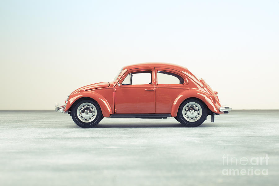 Car Photograph - Classic VW Bug Red by Edward Fielding