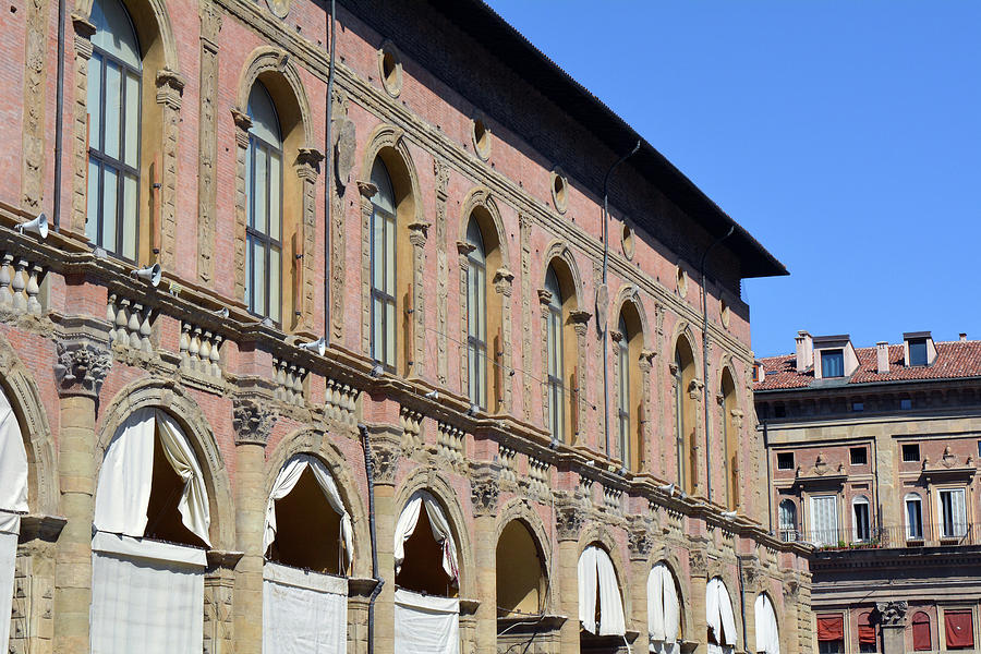 Classical Buildings From Bologna With Arches And Decorations ...