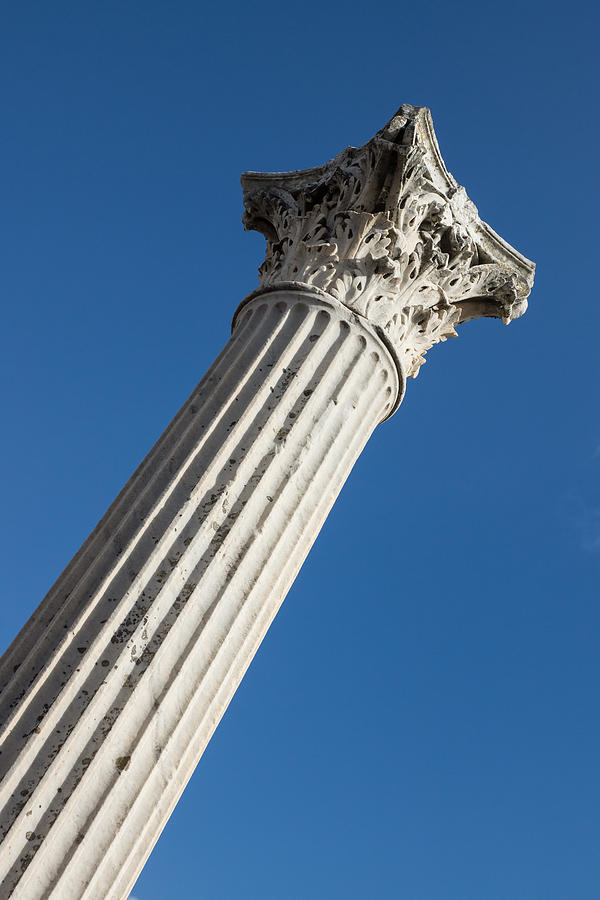 Classical Corinthian Column - Ancient Pompeii Graceful Beauty Right Photograph by Georgia Mizuleva
