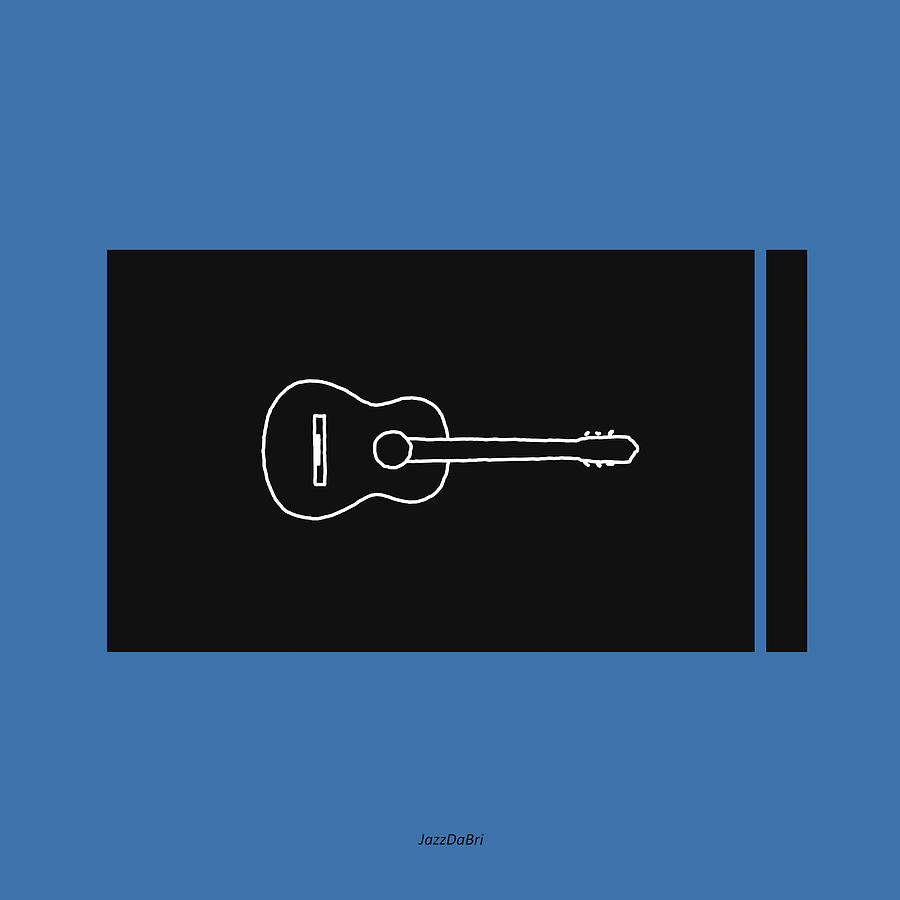 Classical Guitar in Blue Digital Art by David Bridburg