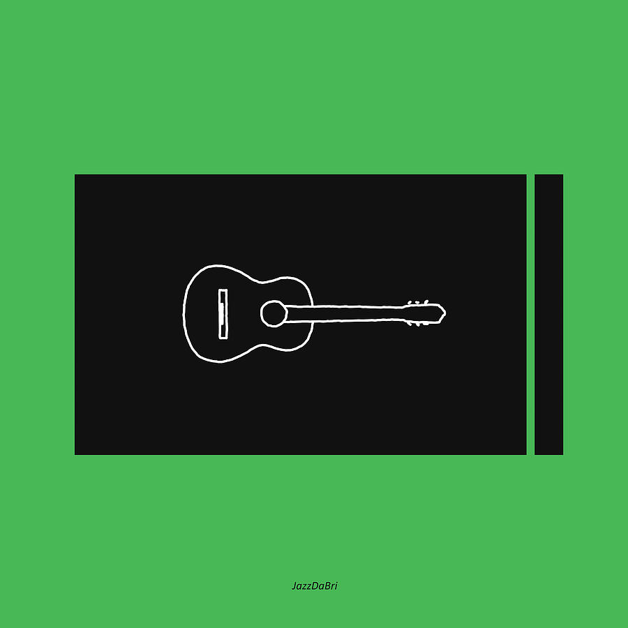 Classical Guitar in Green Digital Art by David Bridburg