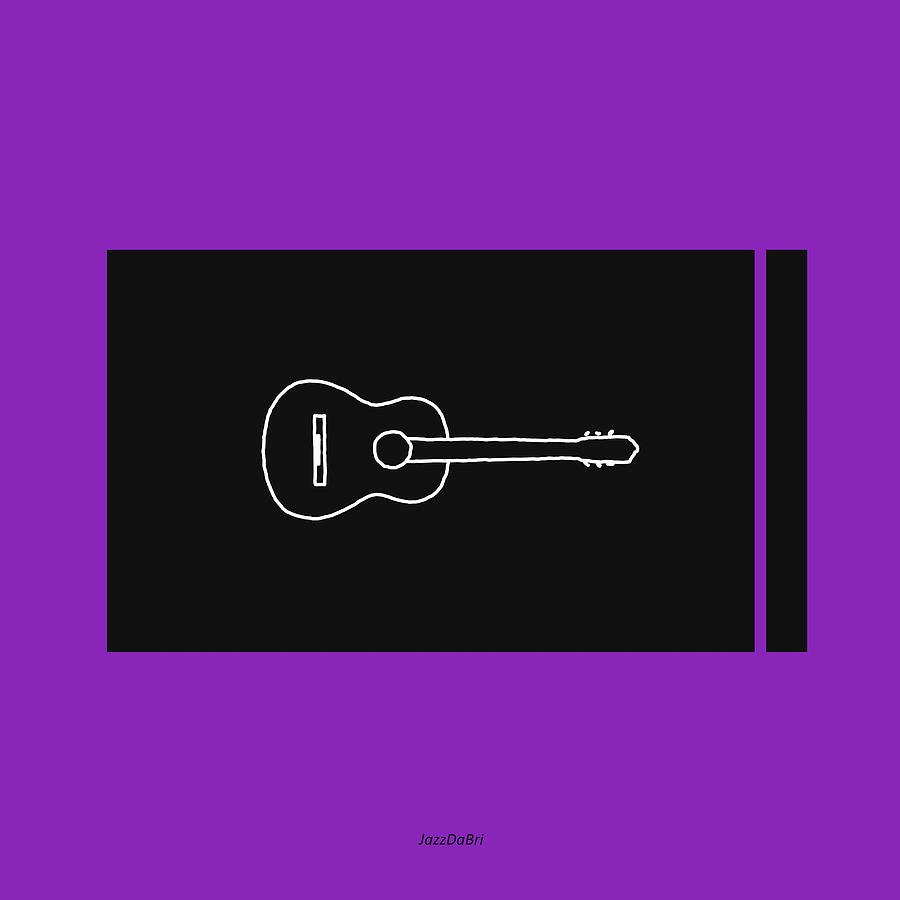 Classical Guitar in Purple Digital Art by David Bridburg