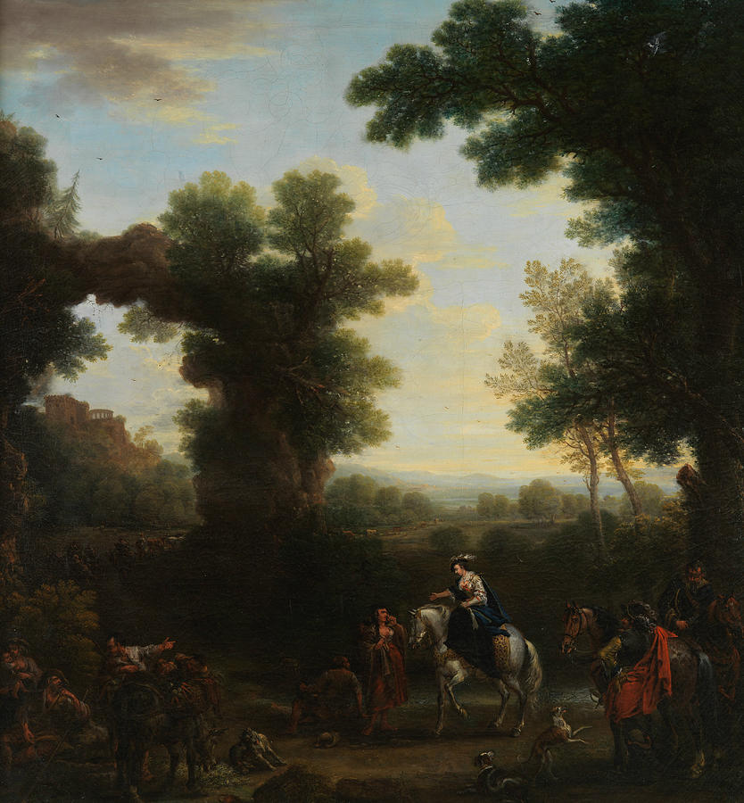 Classical Landscape with Gypsies Painting by John Wootton