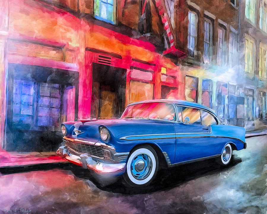 Classic Nights - 56 Chevy Mixed Media by Mark Tisdale