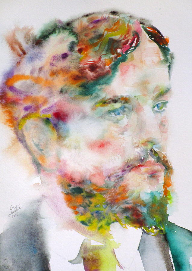 CLAUDE DEBUSSY - watercolor portrait Painting by Fabrizio Cassetta