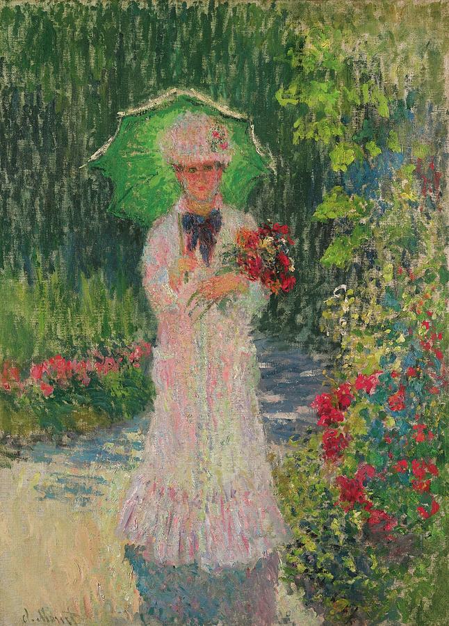 Claude Monet Camille THE GREEN UMBRELLA Painting By Artistic Rifki Pixels
