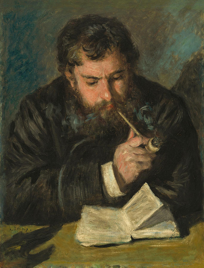 Claude Monet, Le Liseur Painting by Pierre-Auguste Renoir