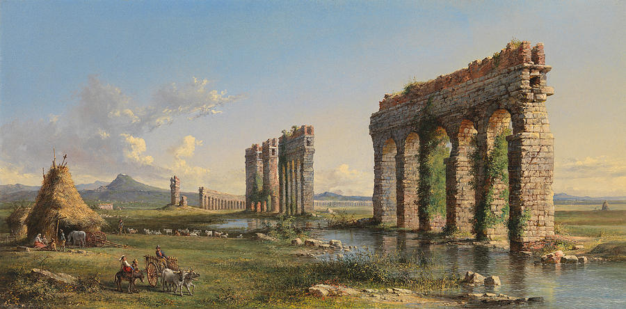 Claudian Aqueduct Painting by John Linton Chapman