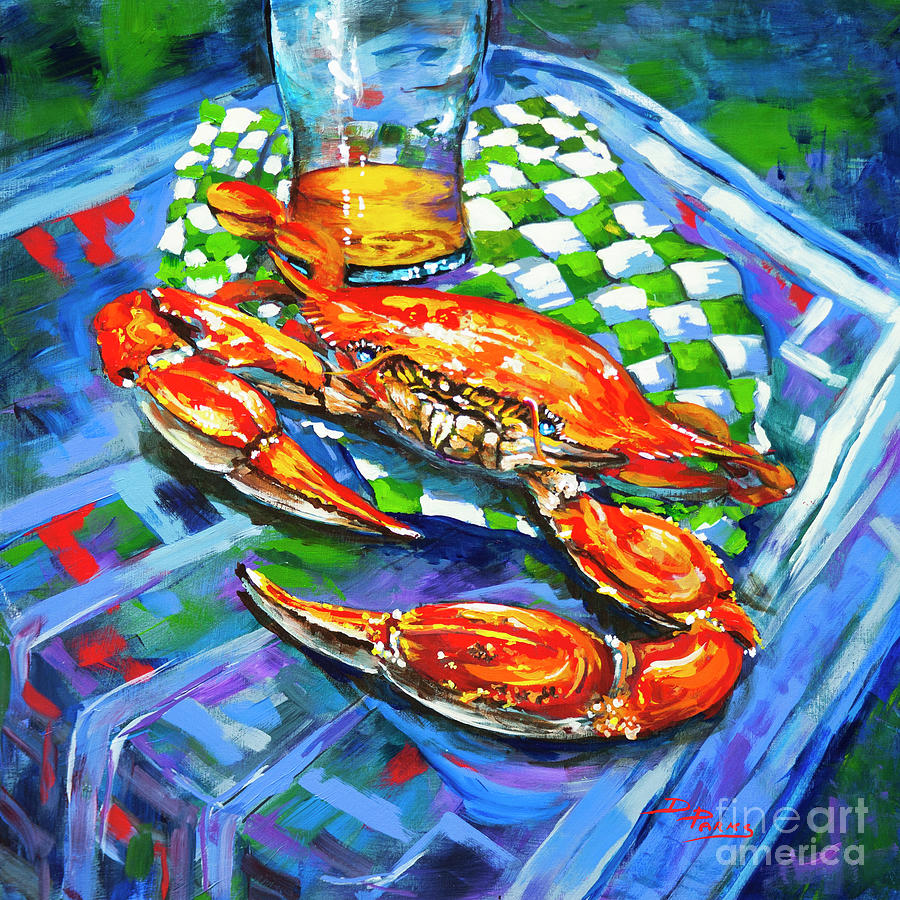 Louisiana Seafood Painting - Claw Daddy by Dianne Parks