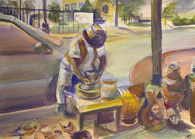 Cityscape Painting - Clay by Marty Smith Cityscape Painting - Clay by Marty Smith