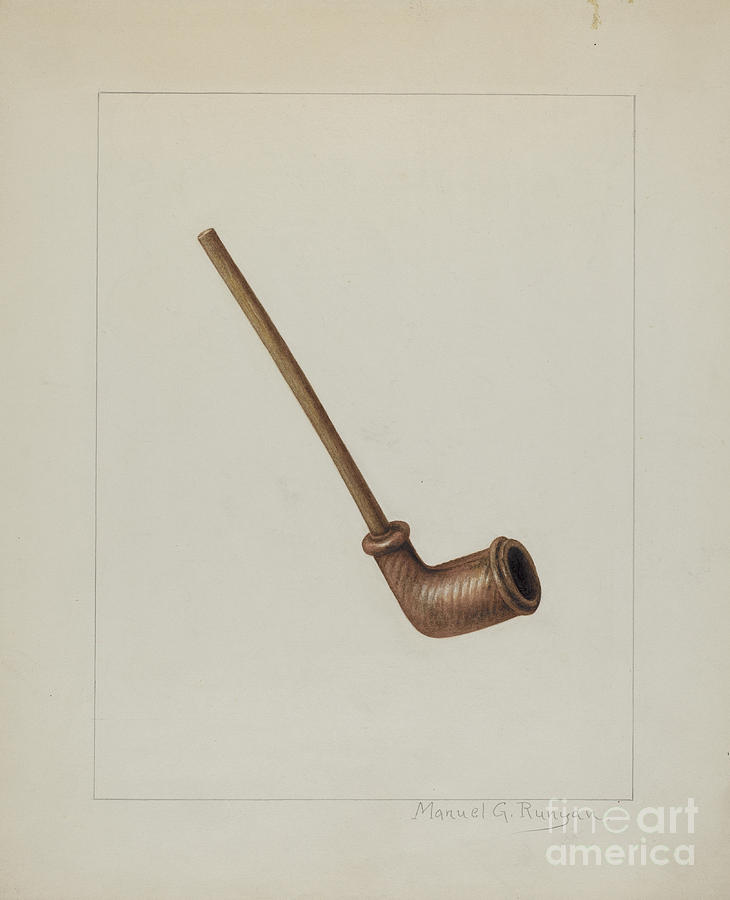 Clay Pipe Drawing by Manuel G. Runyan