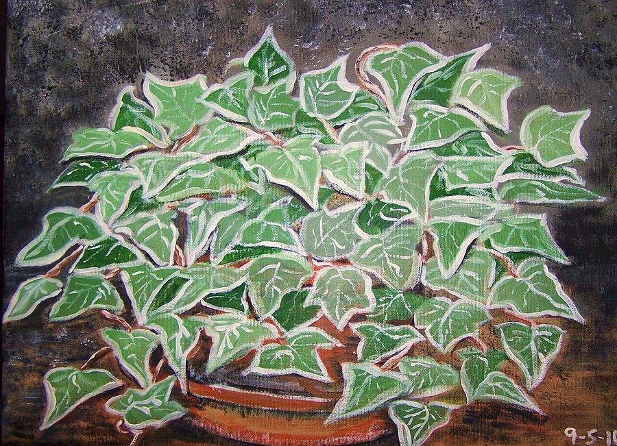 Nature Painting - Clay pot of Ivy by Cynthia Farmer