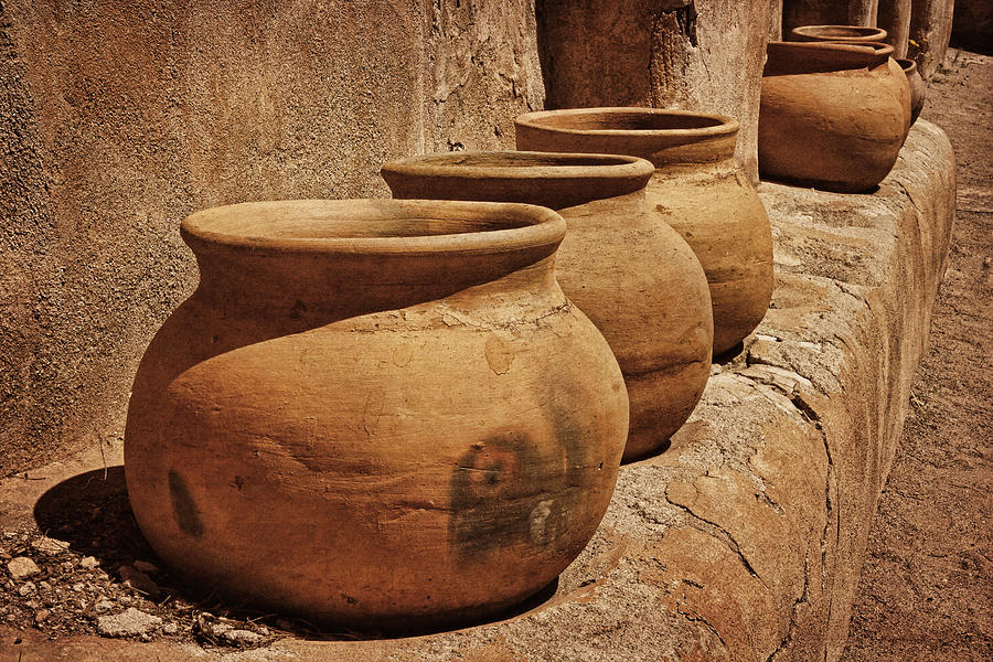 Clay Pots at Tumacacori Txt Photograph by Theo OConnor