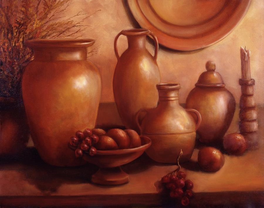 Clay Pots Painting by Lynne Pittard