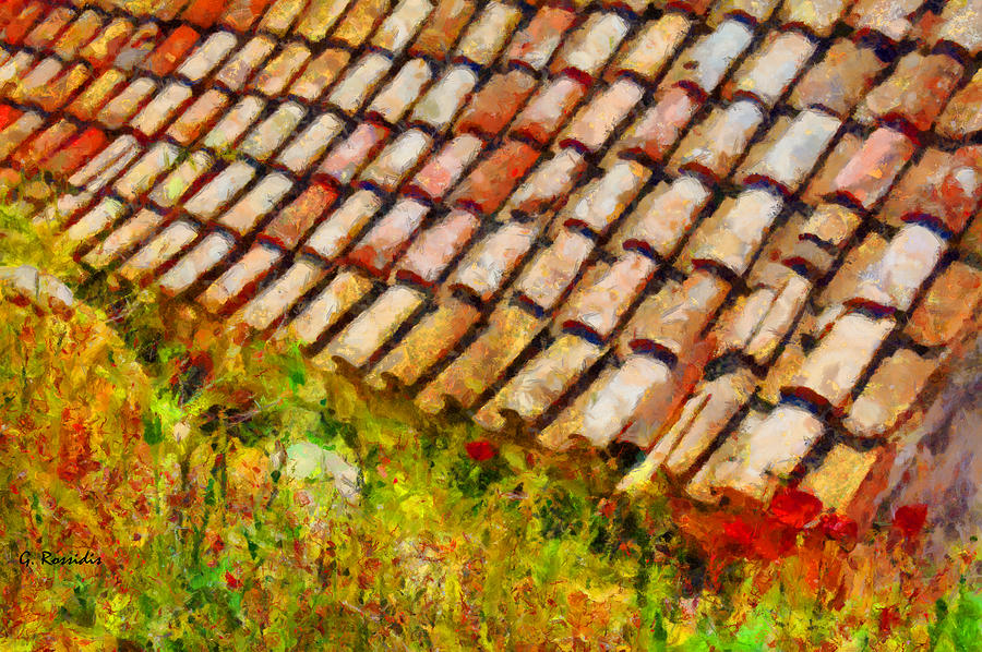Clay tiles Painting by George Rossidis
