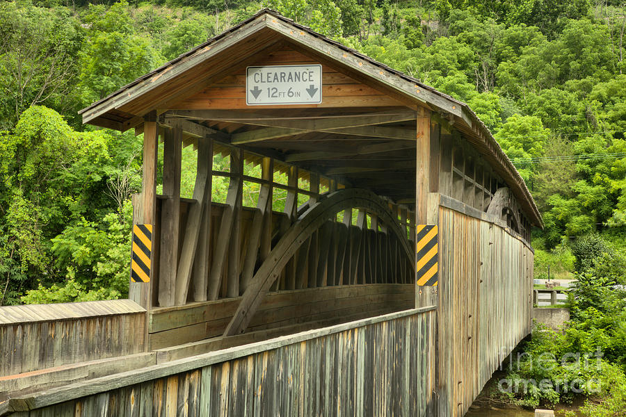 Claycomb Covered Bridge Landscape Photograph by Adam Jewell