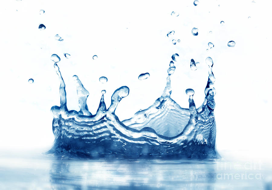 Clean water splash on white with reflection Photograph by Michal Bednarek