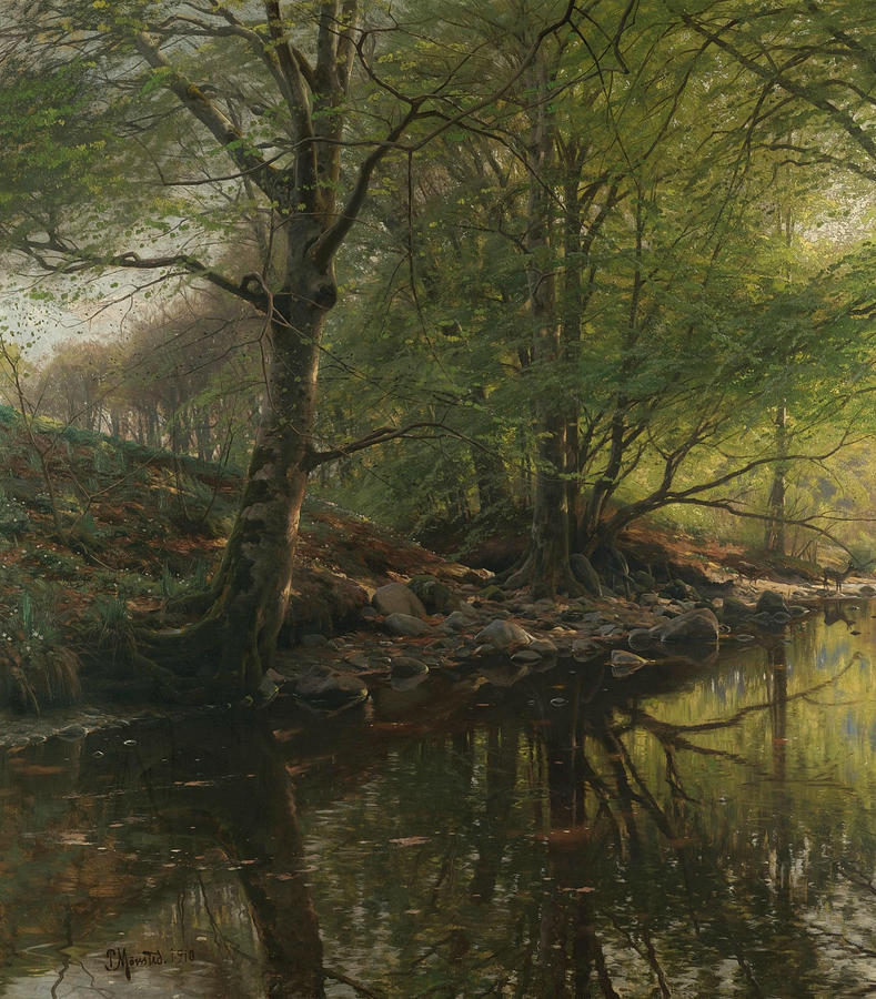 Clear brook Painting by Peder Monsted