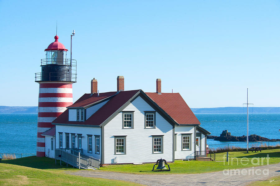 Clear Day at West Quoddy Head Lighthouse Photograph by Alana Ranney