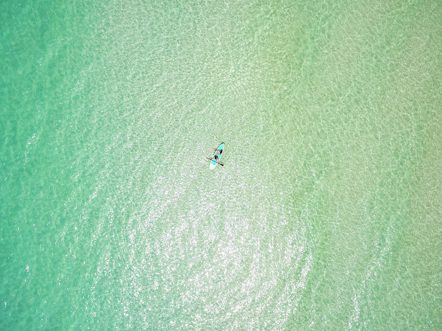 Clear Gulf Paddle Board Aerial Photograph by Kurt Lischka