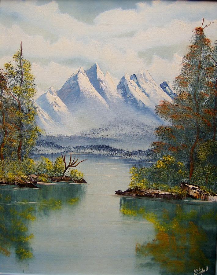 Clear Mountain Lake Painting by Debra Campbell