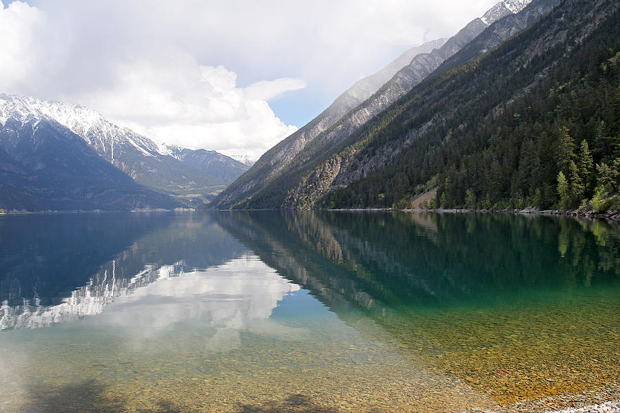 Mountain Photograph - Clear turquoise water of Anderson Lake  by Pierre Leclerc Photography