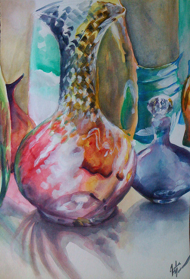 Clear Vase Painting by Julie Garcia