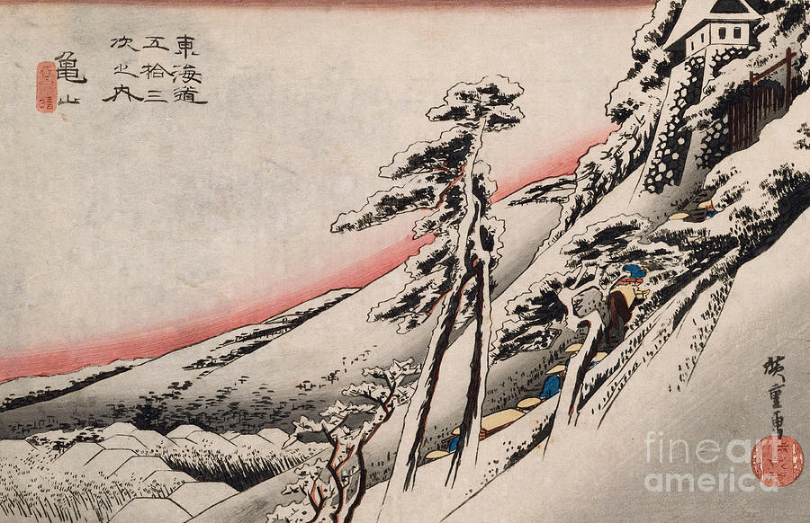 Clear Weather after Snow, Kameyama Painting by Hiroshige