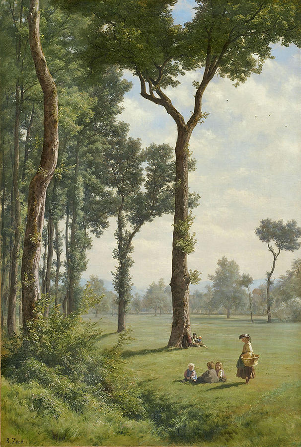 Clearance in an Oak Forest Painting by Robert Zuend