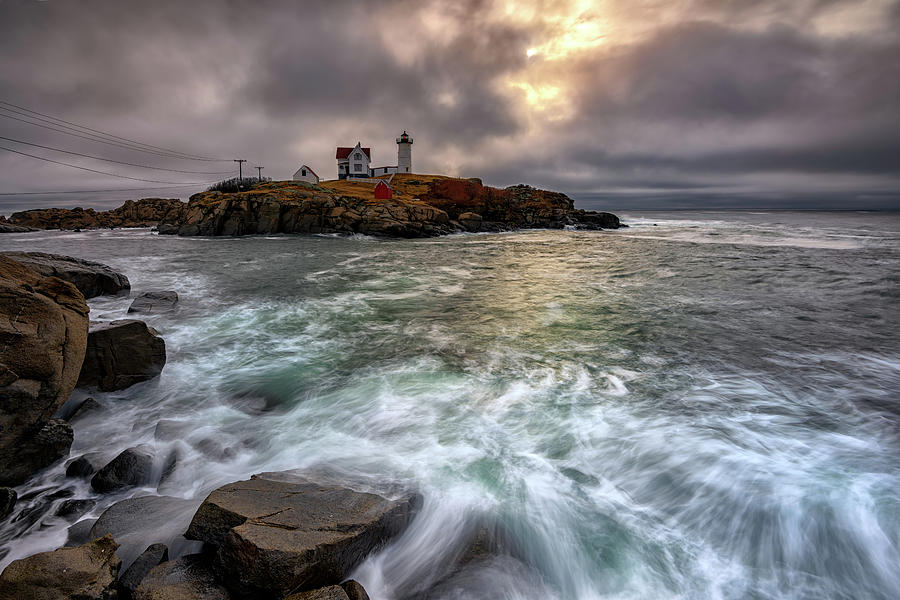 Lighthouse Photograph - Clearing Storm at Cape Neddick by Rick Berk