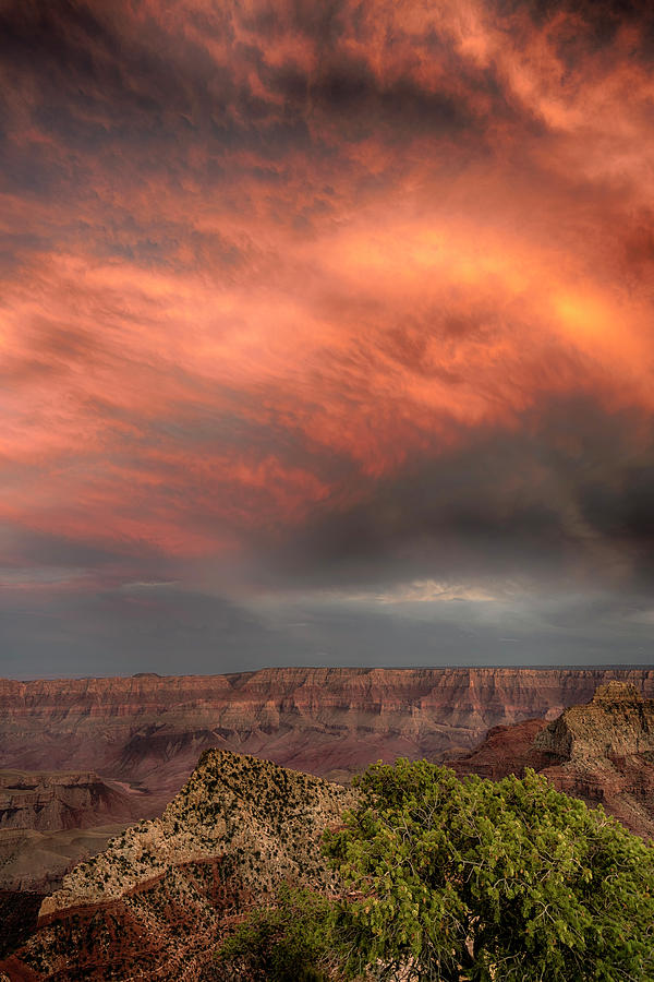 Clearing Storm Sunset Grand Canyon 7R2_DSC1813_08132017 Photograph by Greg Kluempers