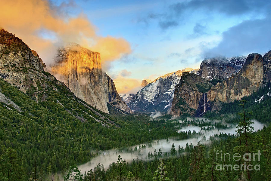 Yosemite National Park Photograph - Clearing Storm - View of Yosemite National Park from Tunnel View. by Jamie Pham
