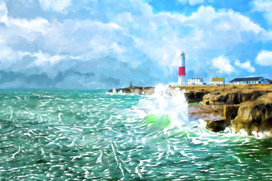 Clearing Storm - Portland Bill Lighthouse Mixed Media by Mark Tisdale
