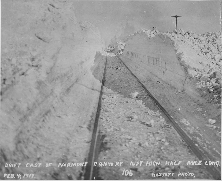 Clearing Snow Drift From Tracks - 1917 Photograph by Chicago and North Western Historical Society
