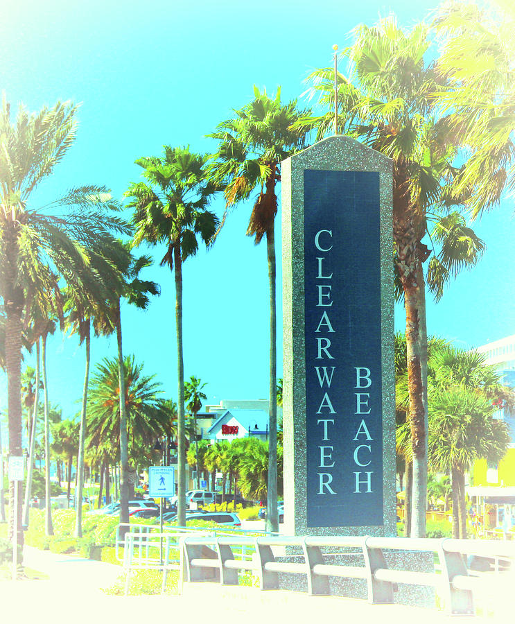 Clearwater Beach Sign  Photograph by Ola Allen