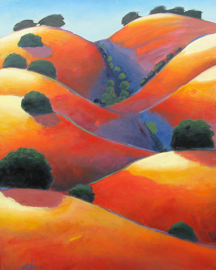 California Hills Painting - Cleaved Hills by Gary Coleman
