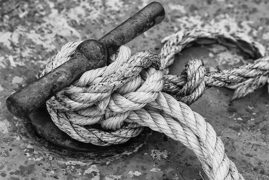 Cleet and rope Photograph by John Paul Cullen