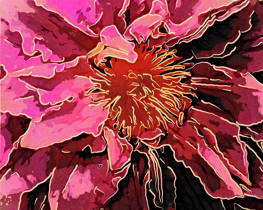 Summer Digital Art - Clematis Up Close and Personal by Leslie Montgomery