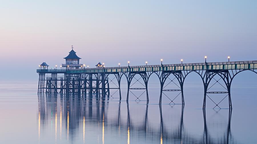 Clevedon Pier at Dusk Photograph by Stephen Taylor