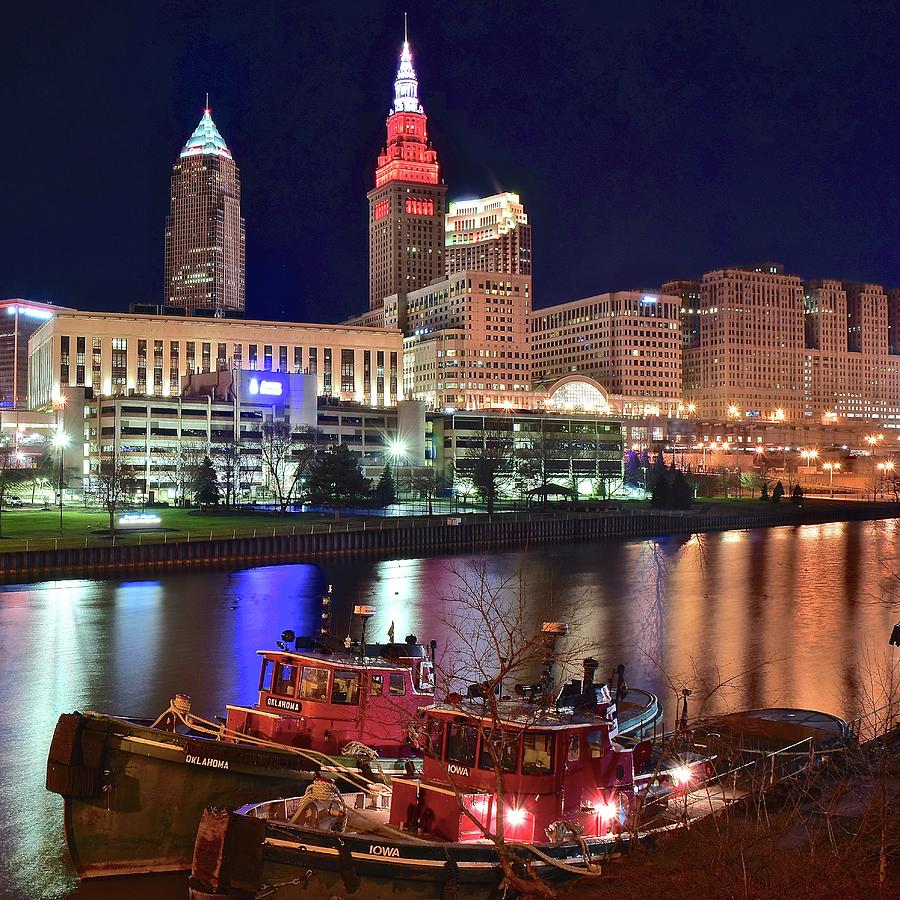 Cleveland and Tug Boats Photograph by Frozen in Time Fine Art Photography