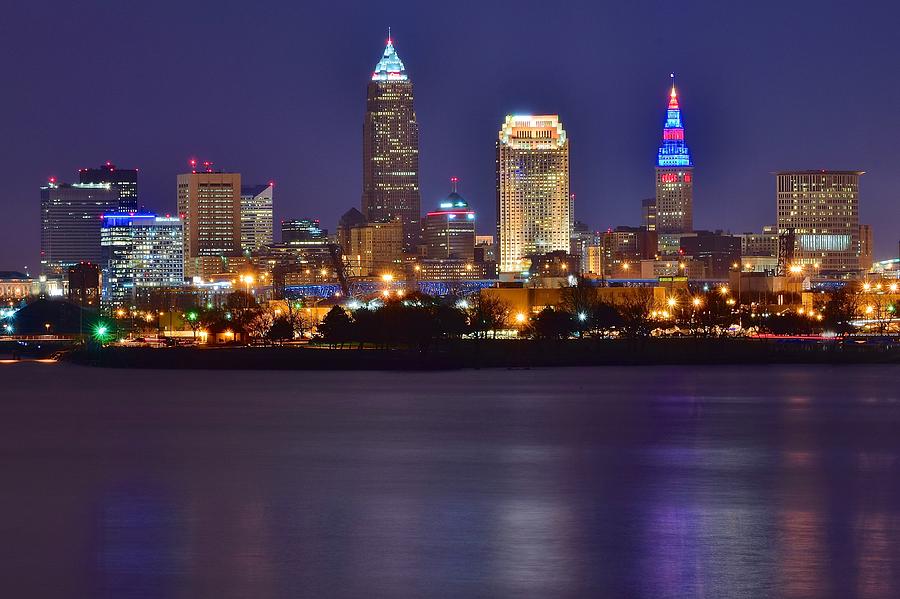 Cleveland Blue Hour From Edgewater Photograph