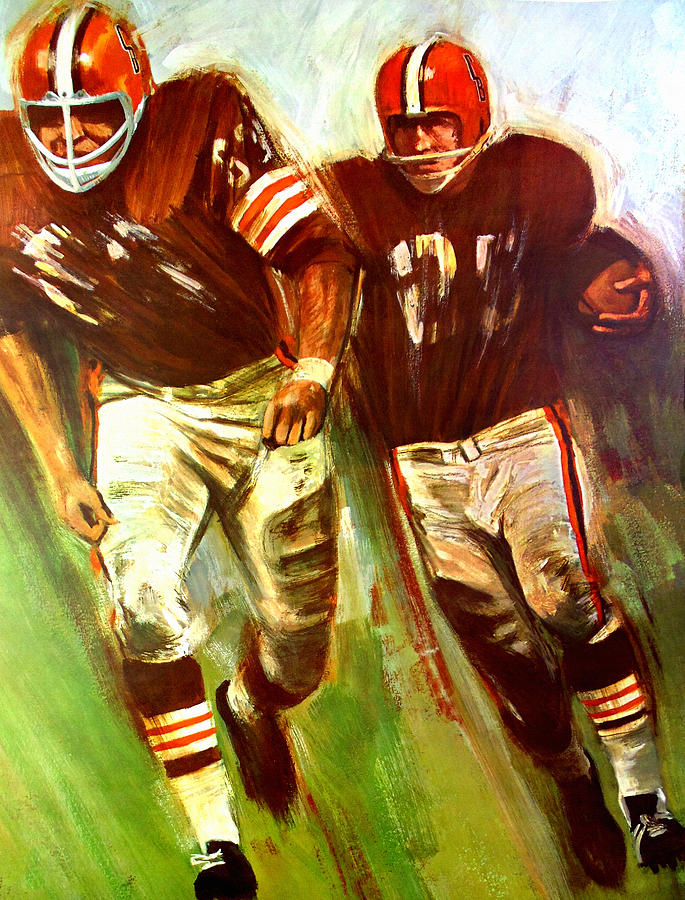 Cleveland Browns 1965 CB Helmet Poster Painting by Big 88 Artworks ...