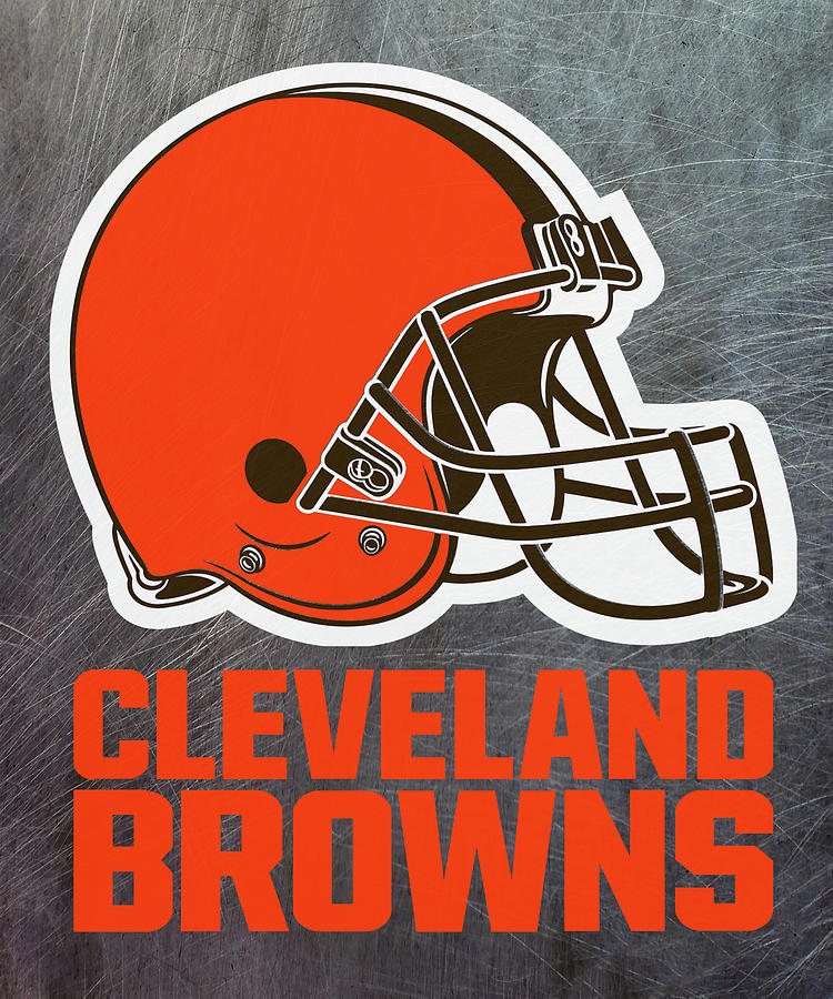 Cleveland Browns on an abraded steel texture Mixed Media by Movie Poster Prints